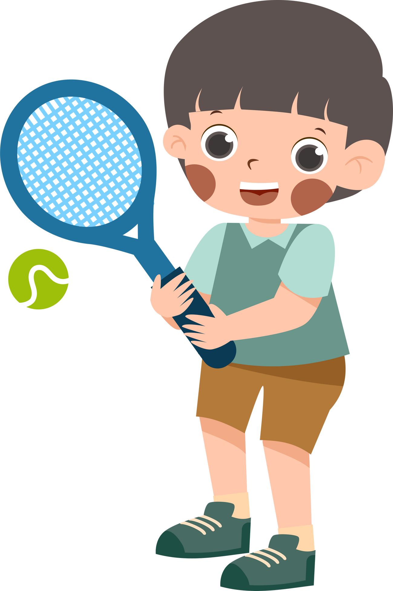 Kid playing tennis